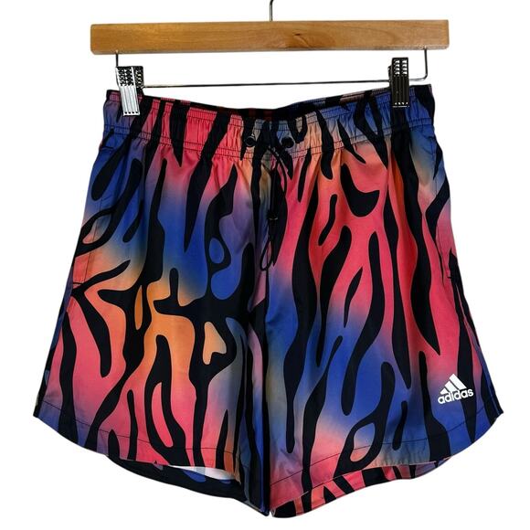 NWT Adidas Shorts Womens XS Multicolor Zebra Print AEROREADY Festival Sporty - Picture 1 of 8
